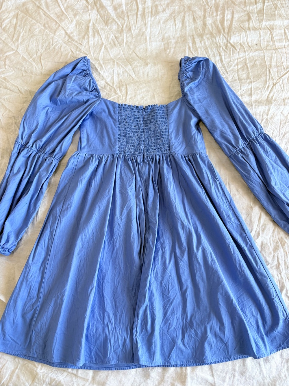 Reformation Michaela Puff Sleeve Mini Babydoll Dress - Picture 7 of 11